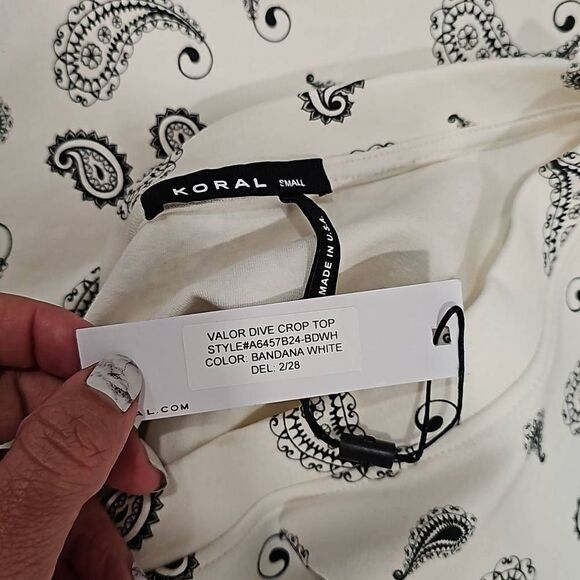 KORAL Valor dive crop top bandana white - Picture 2 of 10